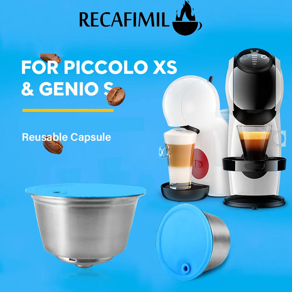 Reusable Coffee Capsules Dolce Gusto Recycle Capsule Pod for Nescafe Picolo xs Repuesto Refillable Stainless Steel Coffee Filter capsule adapter coffee capsules converter