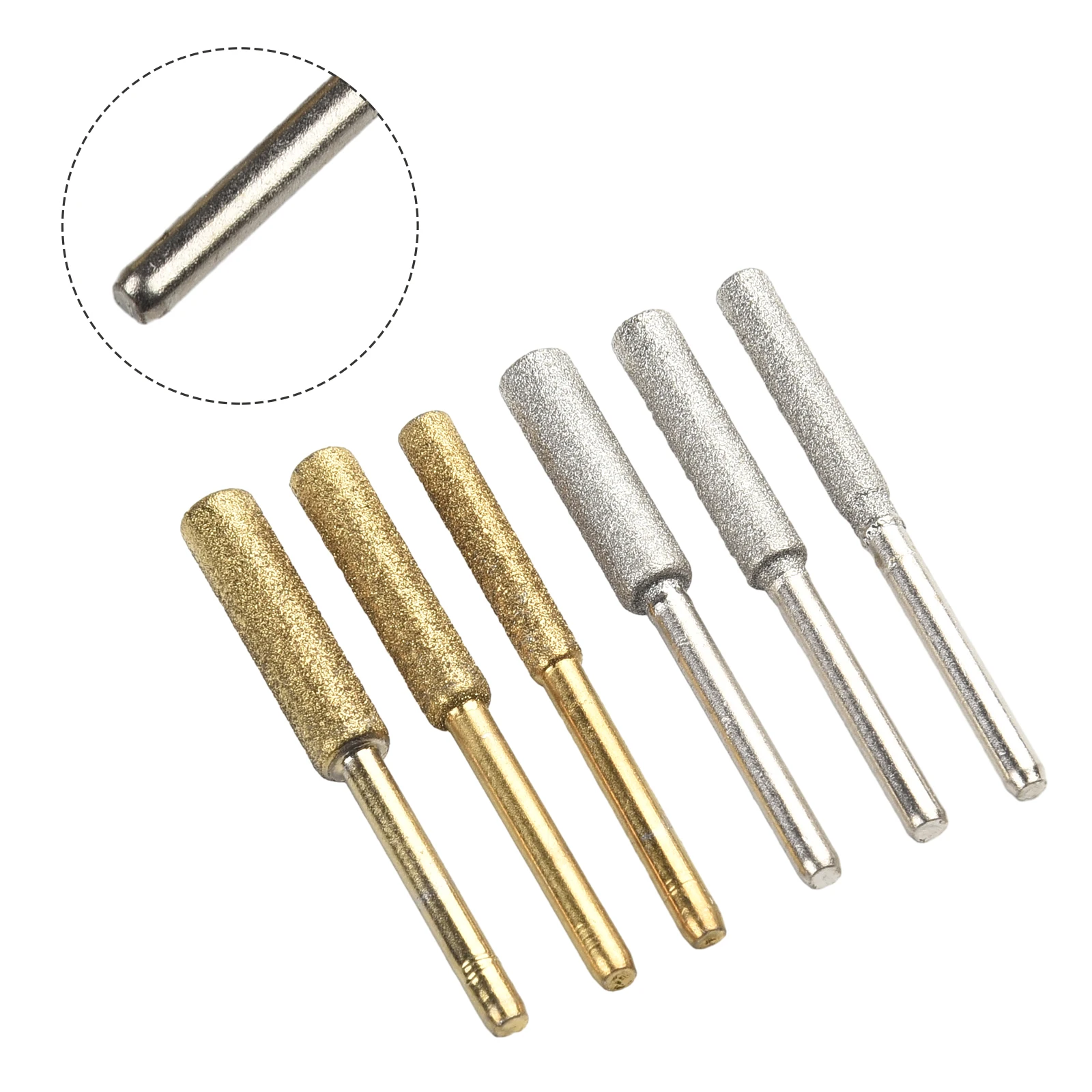 Chainsaw Sharpener Metal Grinding 6PCS Coated Cylindrical Burr Grinding Tool Sharpener Grinder Sharpener Stone File 0 8 4mm diamond twists drill bit diamond coated tipped tip twist drill bits for glass jewelry stone tile reamer hole tool