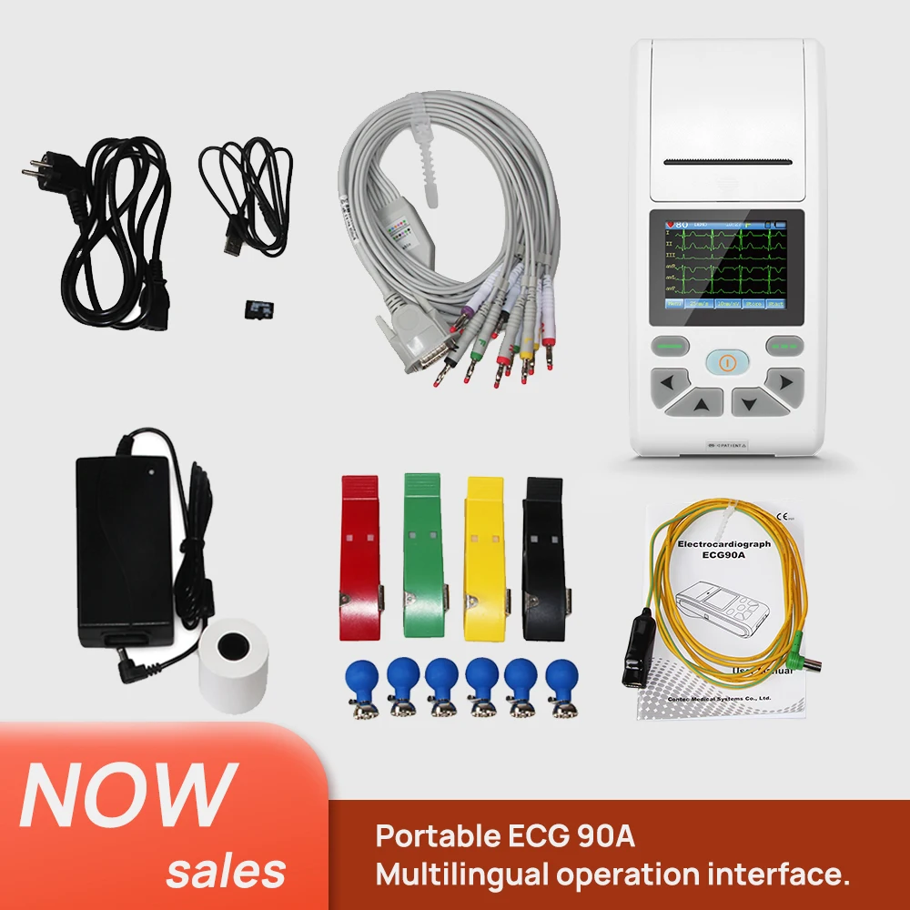 CONTEC ECG90A Digital 12 channel ECG/EKG Machine Electrocardiograph USB PC + PC Free Software