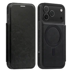 Advanced Retro Magnetic Flip Phone Case - iPhone 16 Plus (Black)