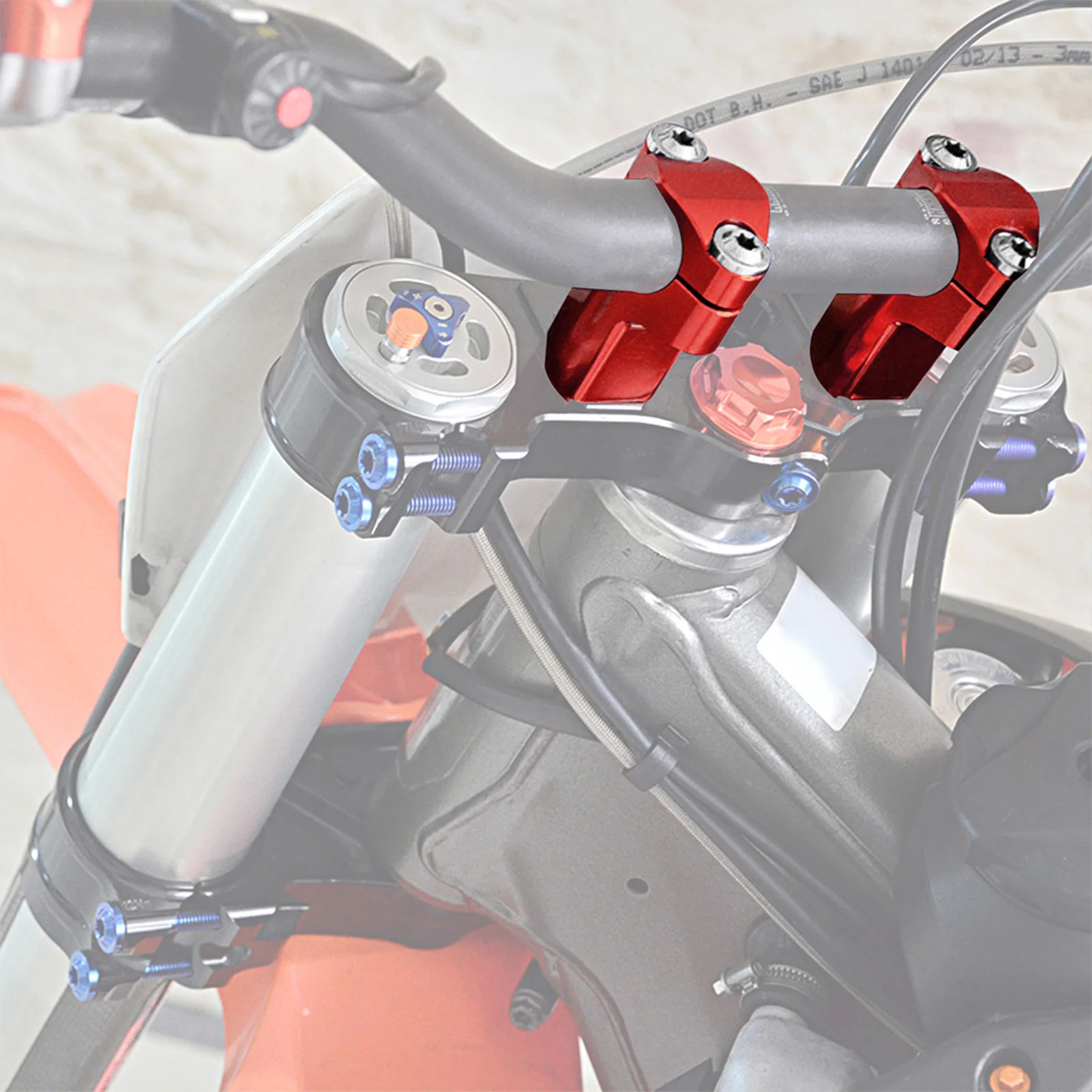 NICECNC Für KTM EXC 300 EXCF 450 350 Husqvarna TE 300 250 FE 450 350 2016-2023 GasGas EC 300 Lenker Unterstützung Klemme Halterung Kit – Detail 14