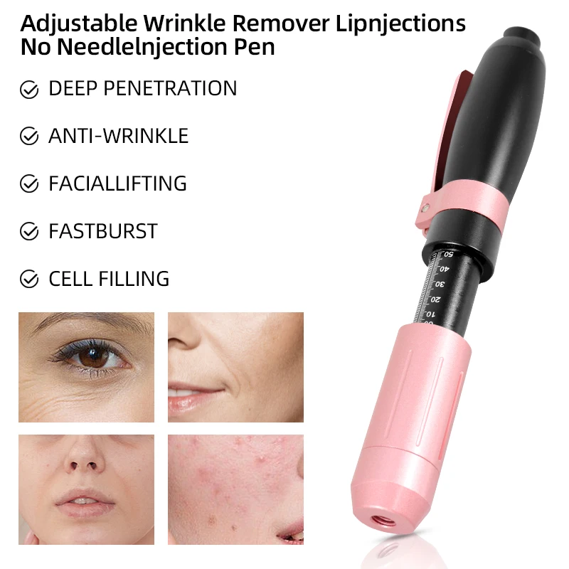 2 IN 1 0.3ML & 0.5ML Hyaluron Acid Pen Adjustable Pressure Pen jection Gun Needle-Free Atomizer Anti-Wrinkle Water Syringe