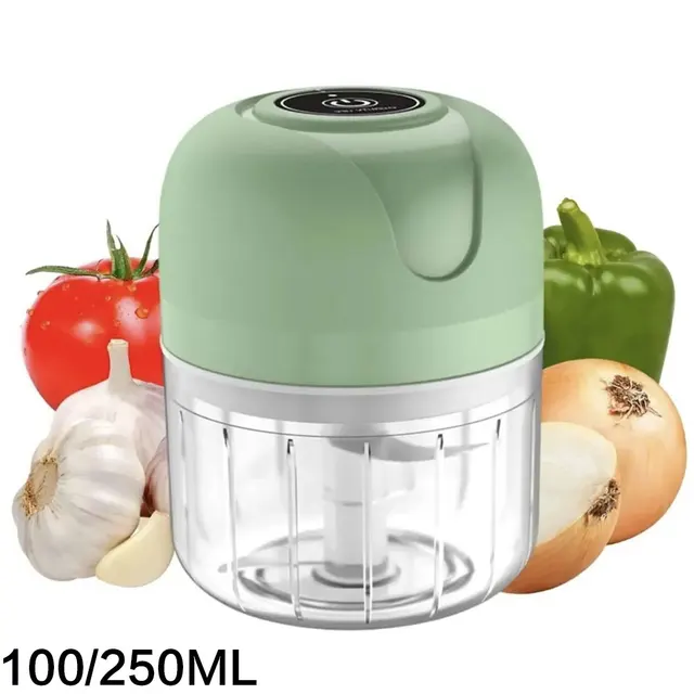 Mini Food Processor 100/250ml - 3 Layer Cabbage Slicer USB Rechargeable Multi-Purpose Vegetable Cutter for Kitchen