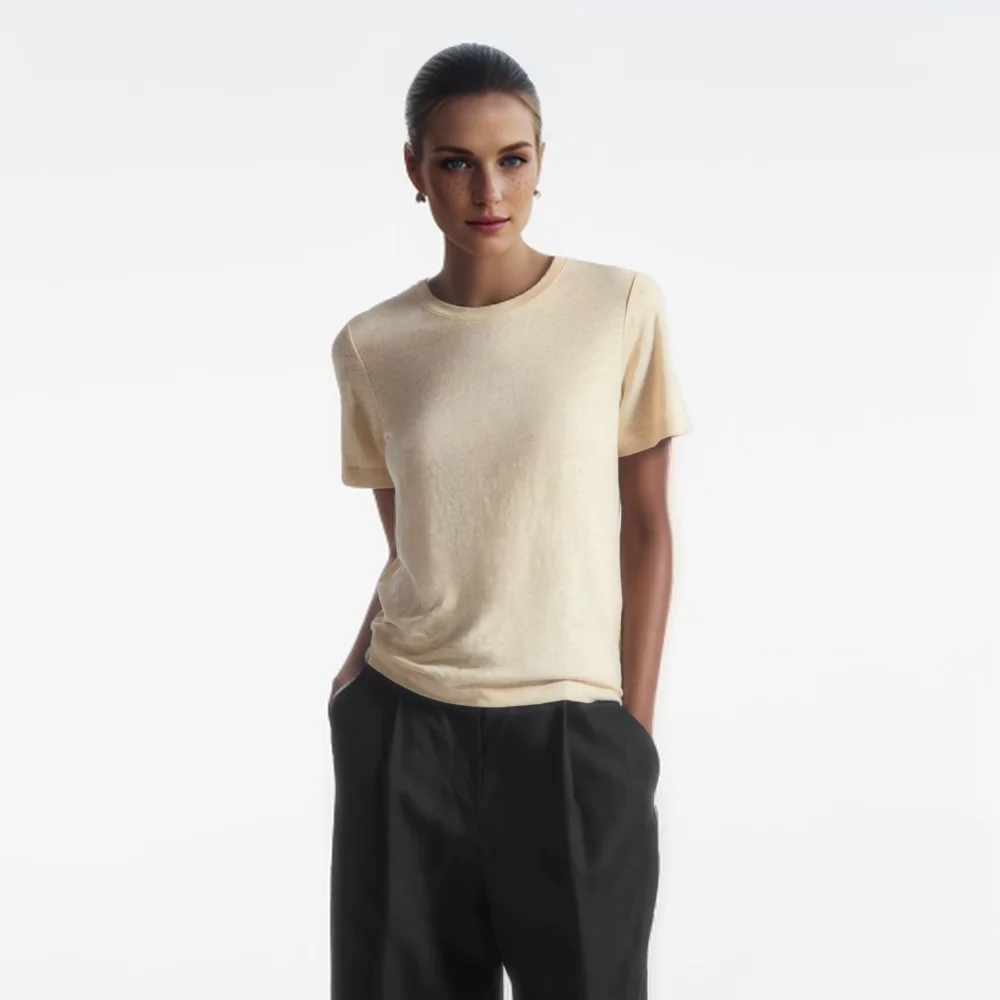 

Cos Lris Women's 2024 Summer Casual Versatile Comfortable Round Neck Solid Short sleeved T-shirt 0974449012