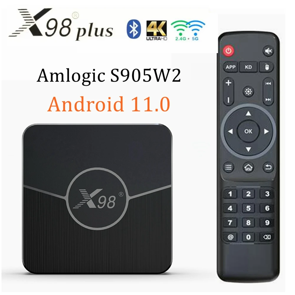 X98 플러스 스마트 TV 박스 셋톱 박스, 안드로이드 11, 4GB RAM, 64G..