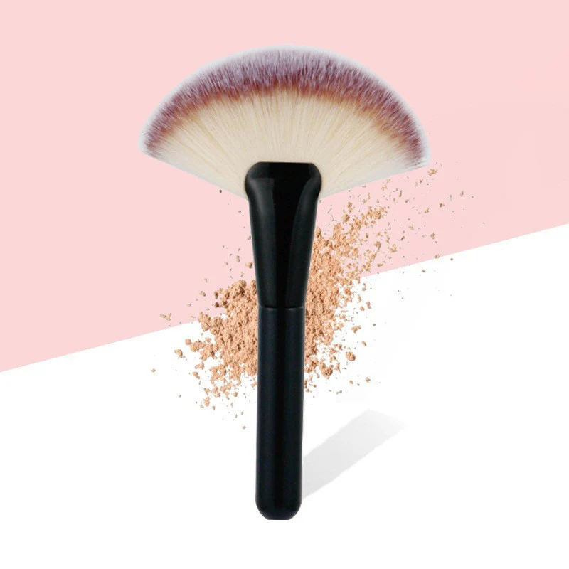 FanShapedMakeupBrushLargeFlatHighlightBlushPowderLoosePowder