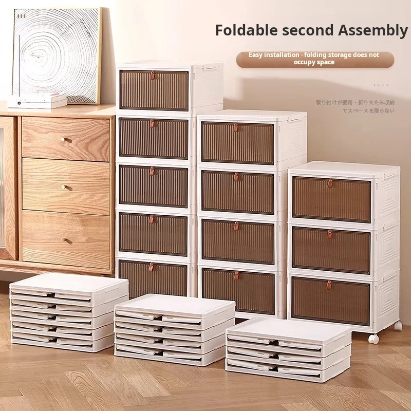 Transparent Shoe Box No Need Install Shoe Rack Dust-proof Dormitory Household Folding Storage Box Stackable Movable