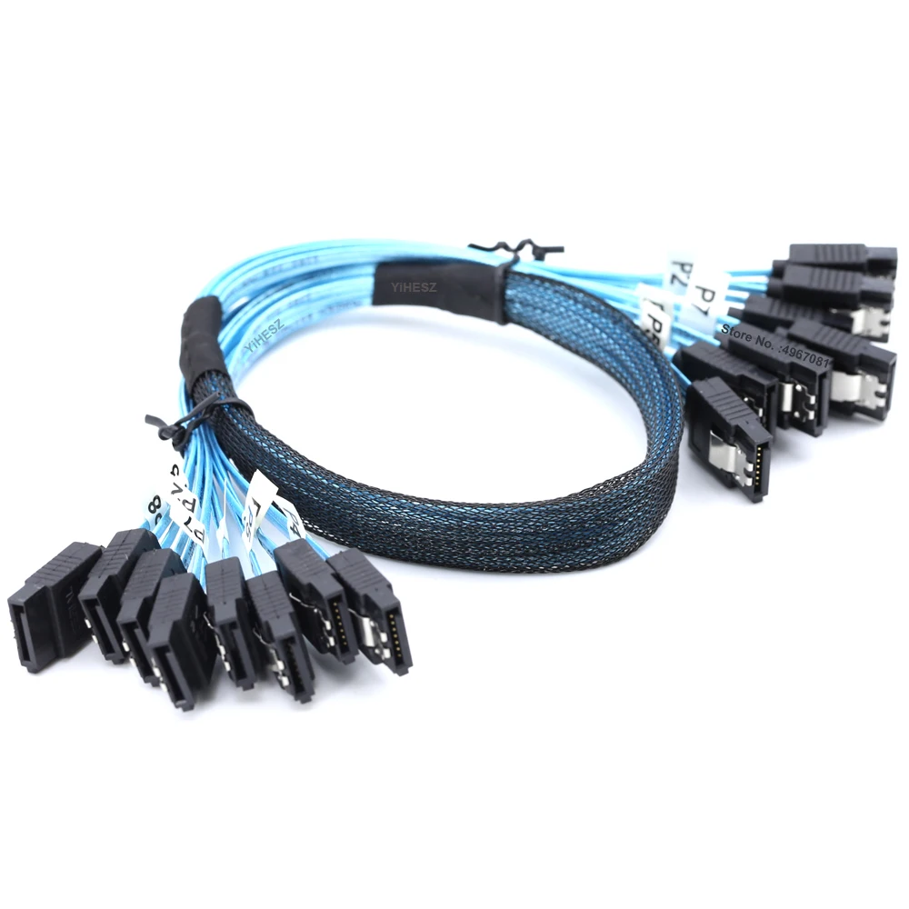 8 Sata Naar 8 Sata Kabel 8 Pcs Sata 3.0 Naar Sata 3.0 Cabl Sas 7pin 6Gbps Datakabel Voor Harde Schijf Ssd Optische Drive Server Host