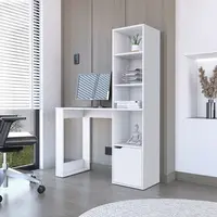 Office Desk Aragon, White Finish, Meticulously Crafted From High-quality Manufactured Wood,Presenting The Aragon Office Desk 1