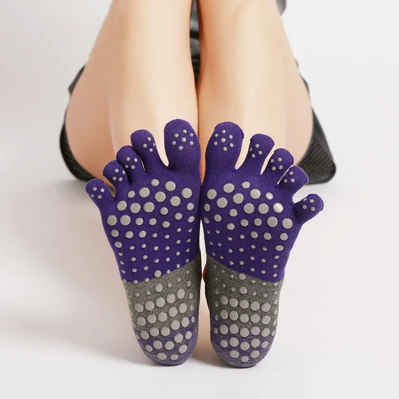 Enhanced Women's Anti-Slip Pilates & Yoga Five-Toe Socks – Breathable, Professional Grip for Ballet, Dance, & Fitness