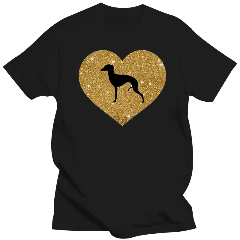 Maglietta Italiana Greyhound Glitter Heart Uomo Donna Donna Donna Gioventù Bambini Cane