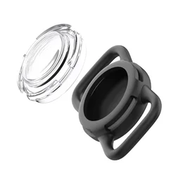 Waterproof & Ultra - Durable Soft Protective Dog Collar Tag Holder - Airtag not included (Black (No Tracker))