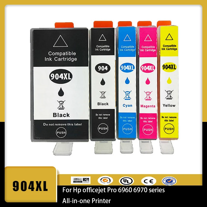 

Совместимый чернильный картридж Vilaxh 1 комплект для принтера HP904 XL Impresora Todo-en-Uno HP OfficeJet Pro 6960 6970 Универсальный