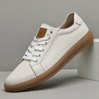 2025 New Men Genuine Leather Casual Vulcanized Shoes Classic Flat Designer Skateboard Shoes Youth Fashion Outdoor Oxford Shoes