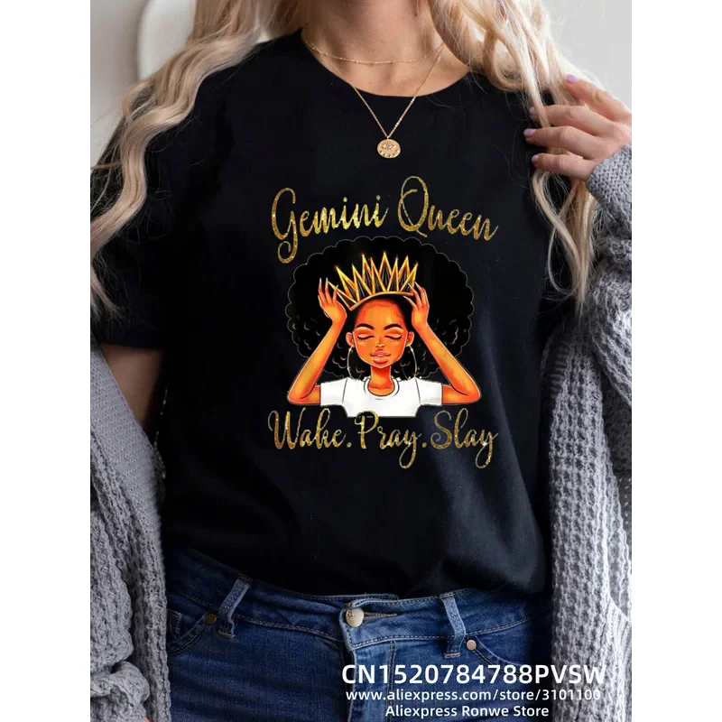 

Футболка женская летняя с забавным принтом, топ в стиле Харадзюку с Африканским меланином, в стиле 90-х, одежда стрейч, Черная Королева