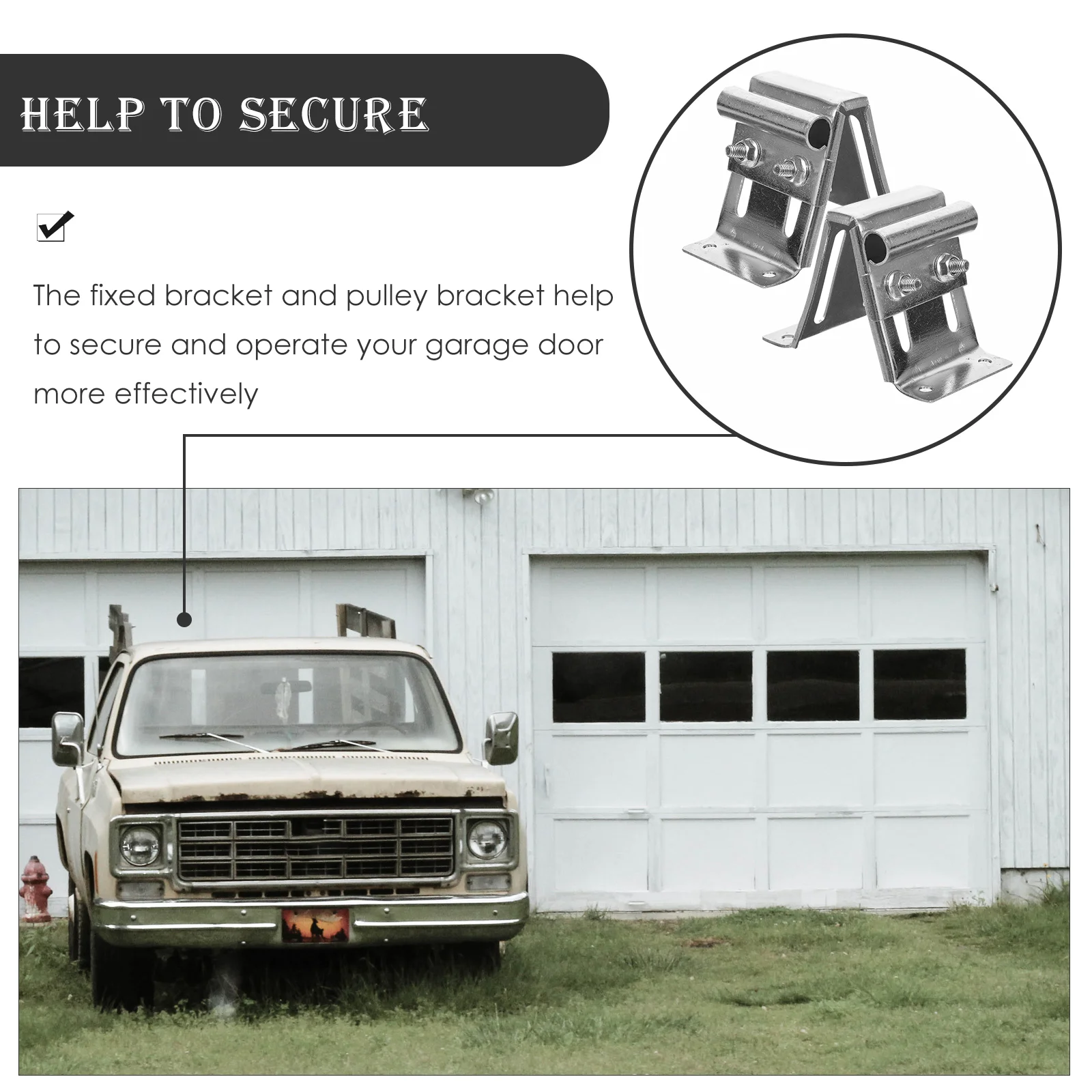 Garage Door Bracket Roller Hinge Replacement Parts Accessories Slides Hardware Residential Doors Bracket Galvanized Top 2 Pcs