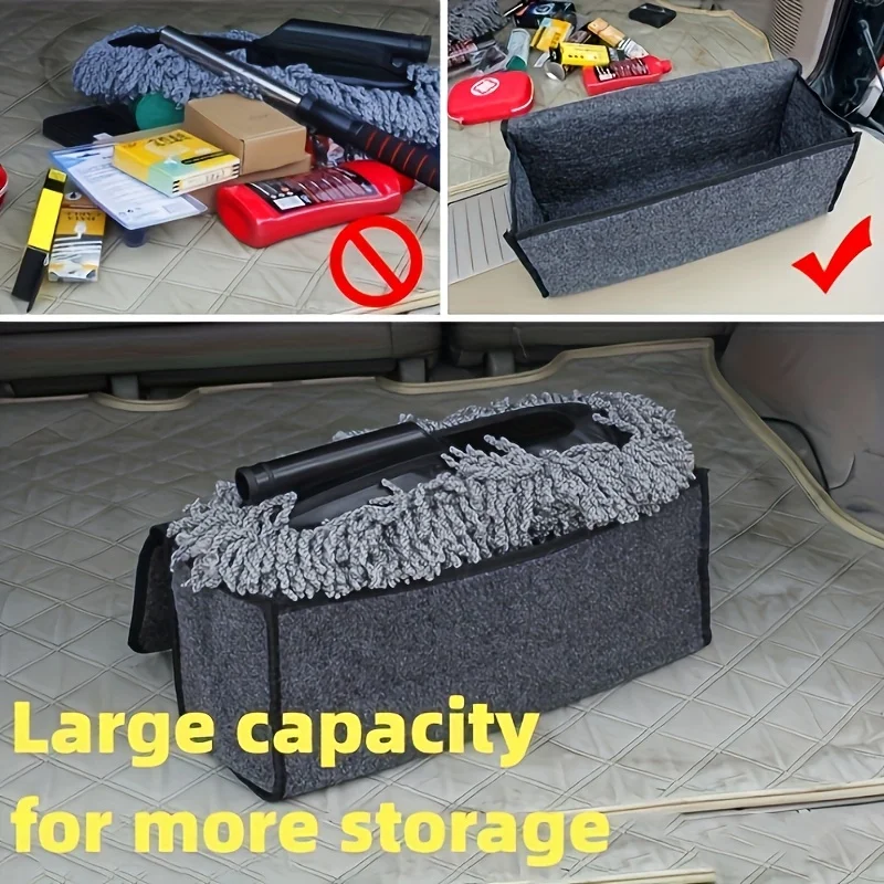 Foldable Multi-Compartment Car Trunk Organizer with Ergonomic Handle, Durable Fabric