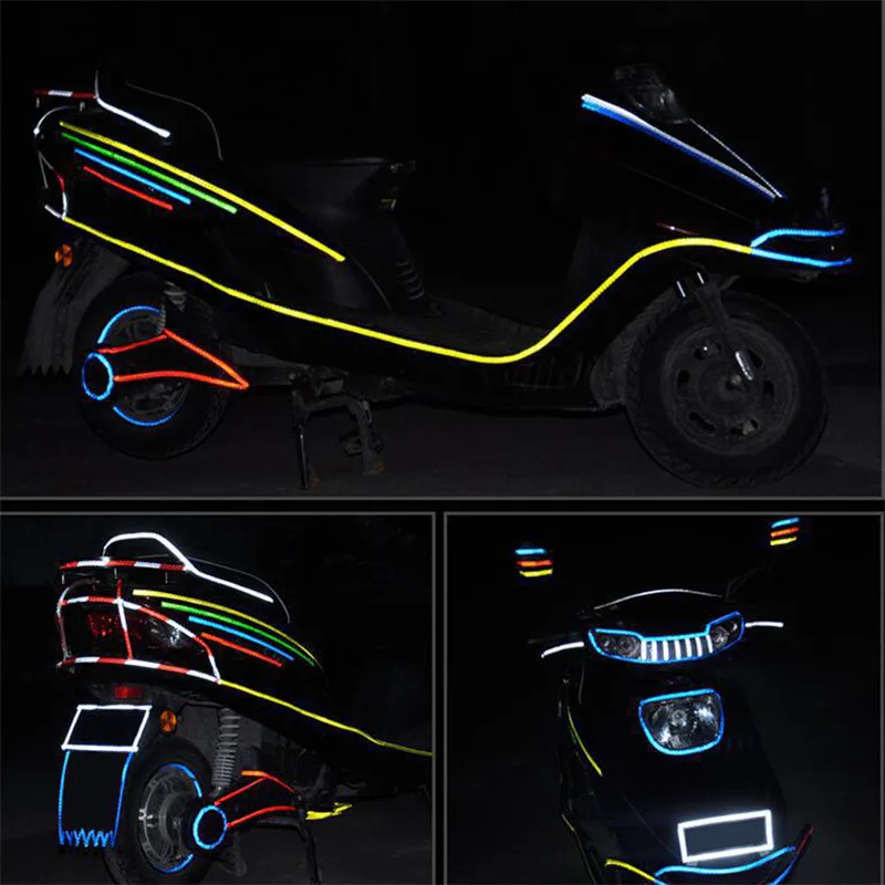 1cm*8m Bike Stickers Reflective Tape Fluorescent MTB Bike Bicycle Strips Cycling MTB Tapes for Bicycle Helmet Motorcycle Scooter bike accessories