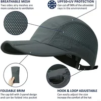 GADIEMKENSD Quick-Drying Foldable Portable Baseball Caps For Men Summer Sea Wave Embroidery Unisex Sport Sun Hats Snapback Cap 2