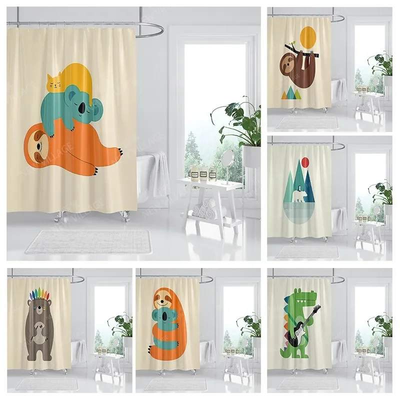 

Waterproof fabric shower curtains Bathroom curtain accessories Bath curtain for shower 180x200cm 240*200 anime boho decoration