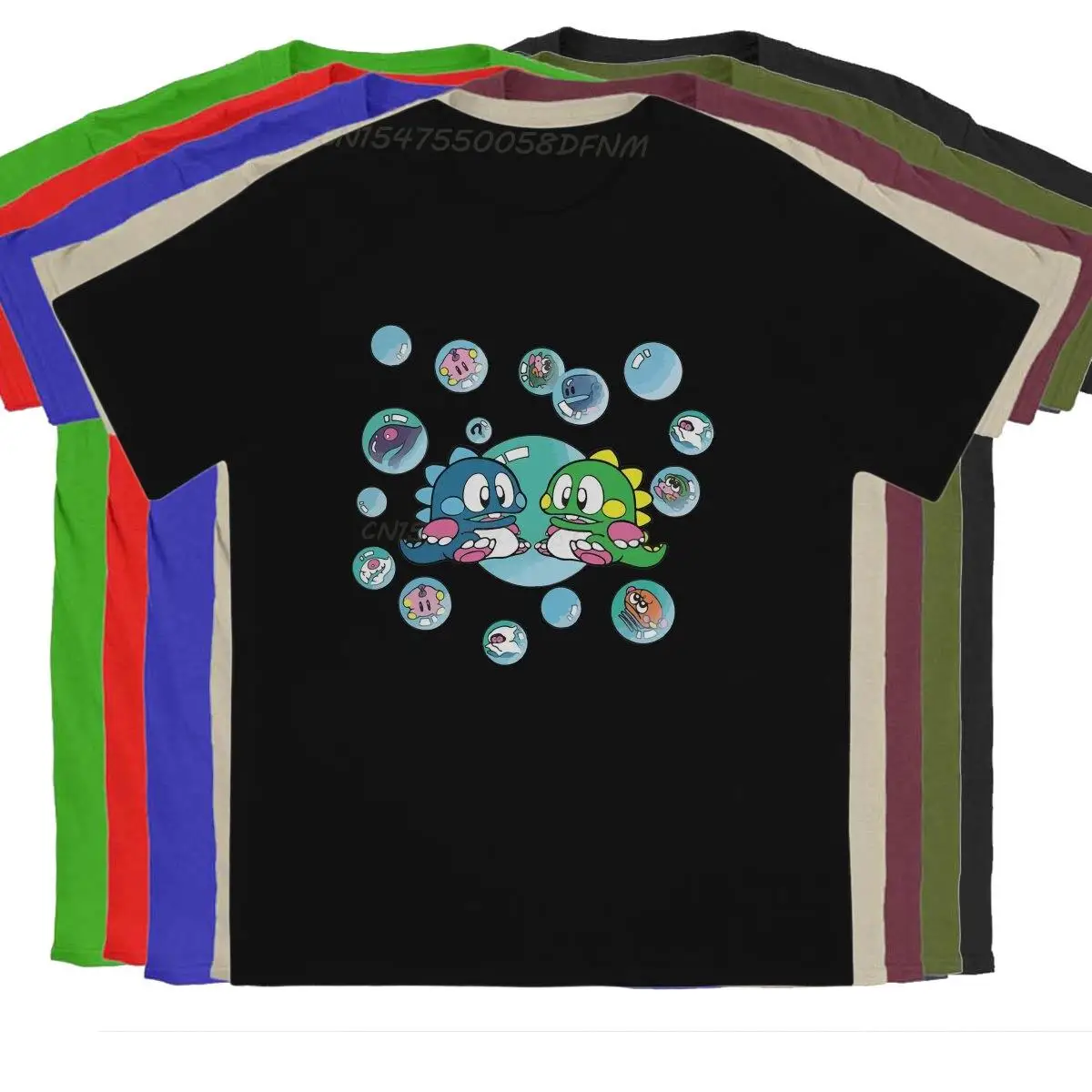 

Vintage Blisters T-Shirts Men Summer Tops Cotton T-shirts Arcade Game Fun Little Game Bubble Bobble Men Graphic Tees Big Sale