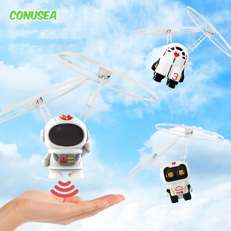 Flying Robot Helicopter UFO Luminous Toys Spaceman Plane Aircraft Dron Machine Indoor Outdoor Games Toys for Children Boys Girls - Bilde 2