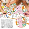 DIY Easter Coloring Poster,Happy Easter Coloring Tablecloth,Design With Easter Crafts School Activities Party Decorations 1