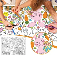 DIY Easter Coloring Poster,Happy Easter Coloring Tablecloth,Design With Easter Crafts School Activities Party Decorations 1