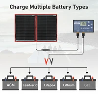 Dokio-Panneau solaire portable et pliable, 18V, 100/160/200/300 W, avec contrôleur 12V pour charger la batterie, adapté au camping 3