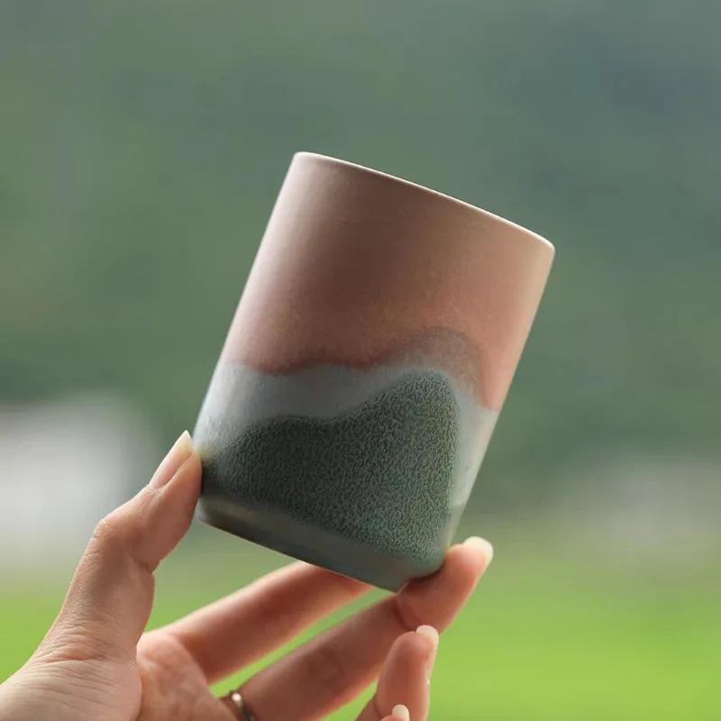 Japanese kiln ceramic master cup Kung Fu tea set, rough pottery handmade tea cup, tea tasting cup, coffee/water cup