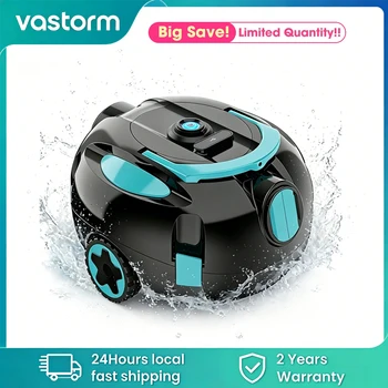 Robot Pulitore Piscina Senza Fili H1 Ricaricabile, Aspiratore Automatico per Piscina con 120 Minuti di Autonomia, Auto-Parcheggio e Filtro da 180μm per la Pulizia del Fondo della Piscina