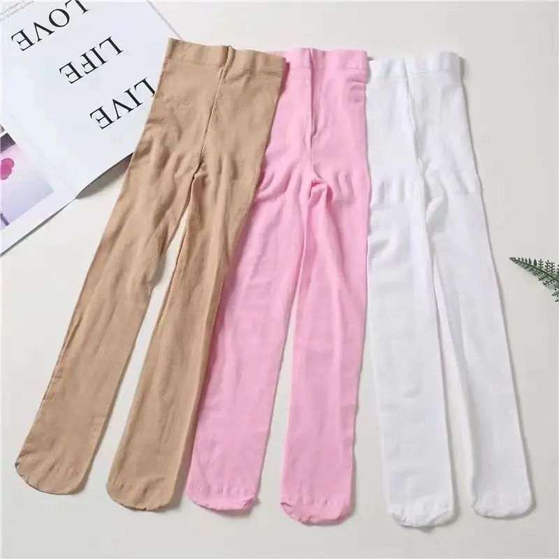 

Spring Autumn Thin Candy Pantyhose Kids Girls Ballet Dance Pantyhose Kids Velvet Stockings Solid White Pantyhose
