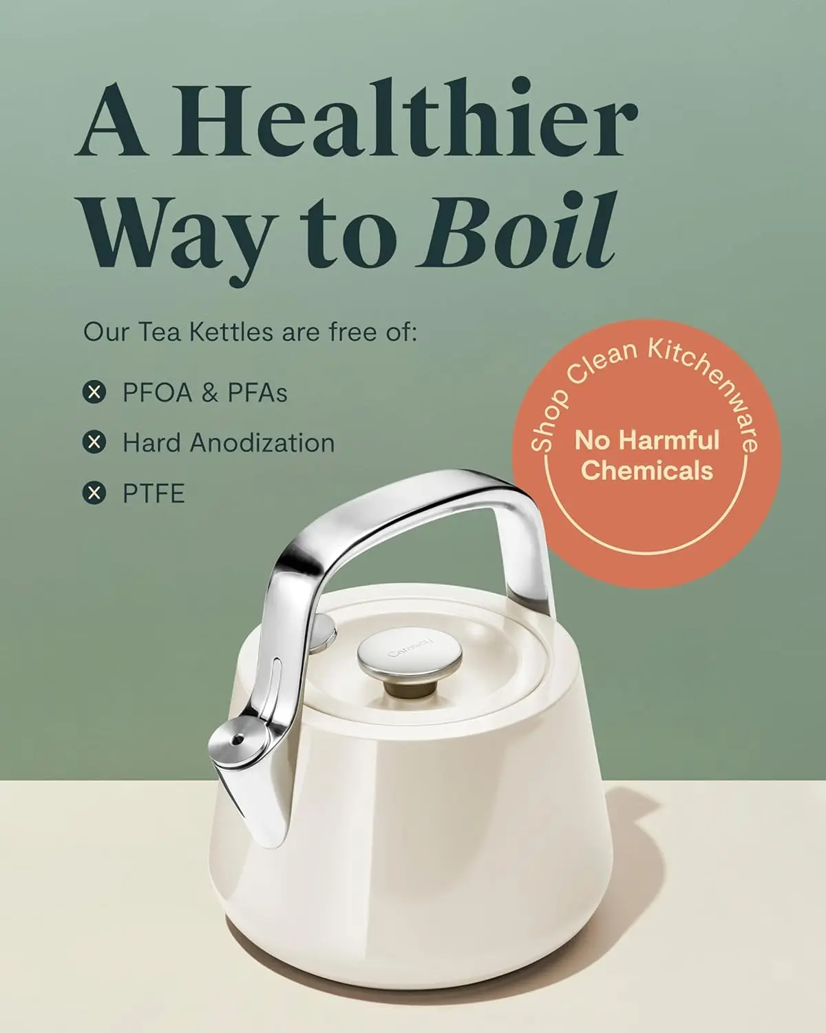 Caraway 2 Quart Whistling Tea Kettle - Durable Stainless Steel Tea Pot - Fast Boiling, Stovetop Agnostic - Non-Toxic, PTFE & PFO 5