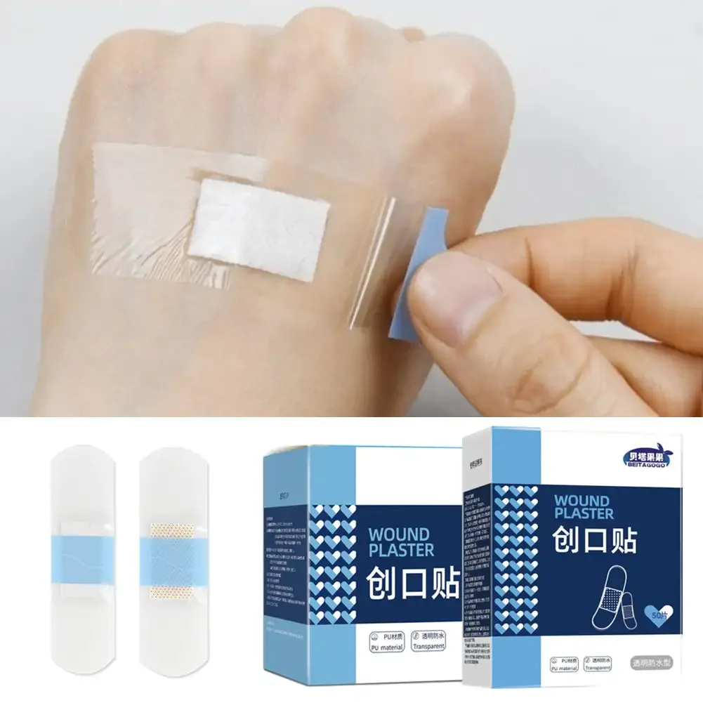 Waterproof Band-Aid Wound Dressing Medical Transparent Hemostatic Tape 50/120Pcs For Swimming Bath Wound Care Protect First Aid