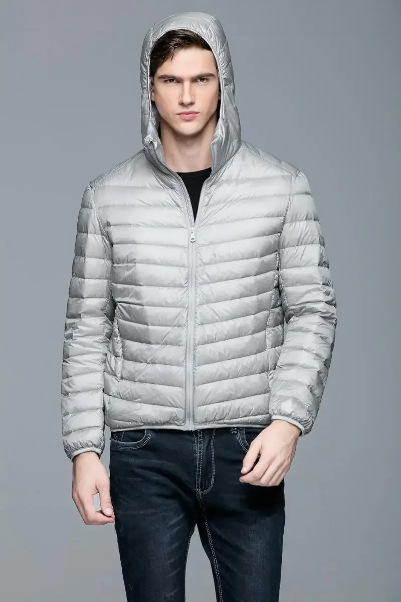 Men's Spring Winter Quilted Coats New 90% White Duck Down Ultra Lightweight Packable Down Jacket Men Korean Fashion Puffer Coat