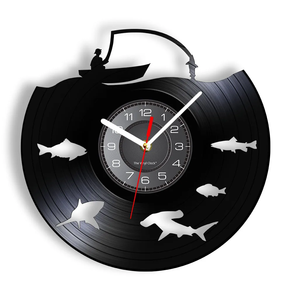 Home Décor Home & Living Fishing Fisherman Wall Clock Idea Gift Wood ...