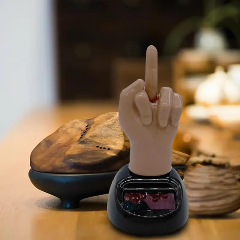 

1 шт. Вибрирующая игрушка на средний палец, Вибрирующая игрушка на солнечных батареях, украшение для автомобиля, Вибрирующая настольная игрушка для дома