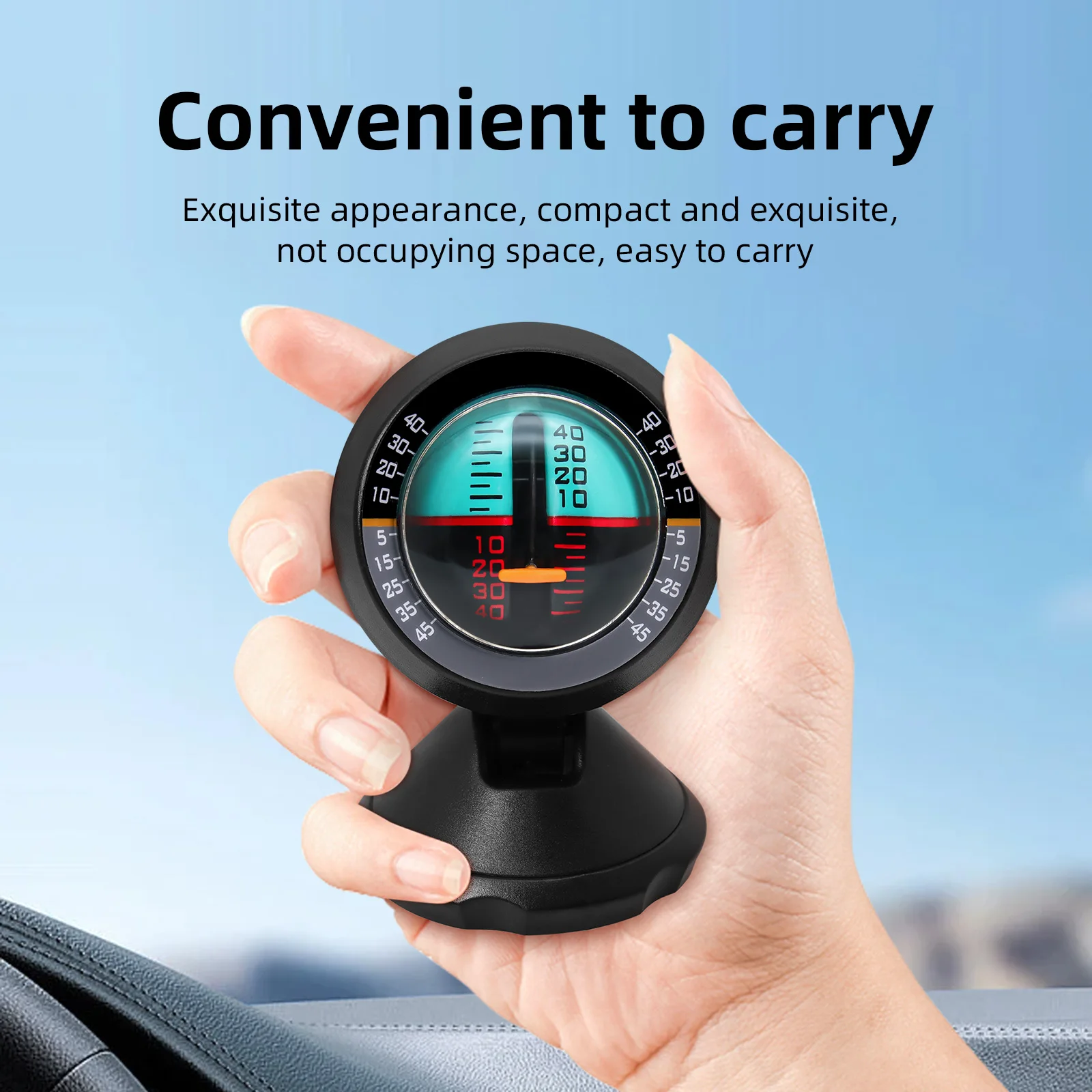 Portable Inclinometer Car Slope Meter Indicator Mounted High-precision Auto Measure Tool Vehicle Adjustable Slope Angle Compass