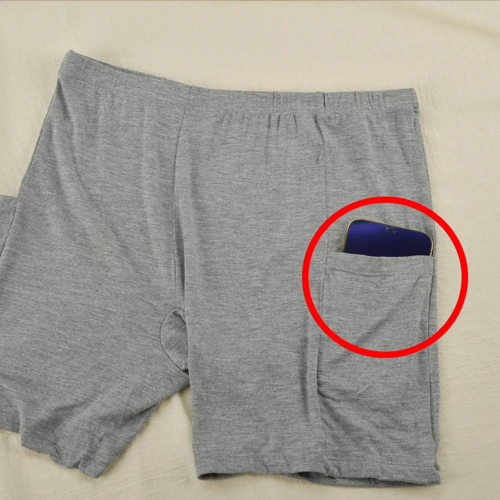1pc Women's Plus Size Modal Safety Shorts Pants Tummy Control Anti-Slip No Trace Underwear with Pocket Leggings