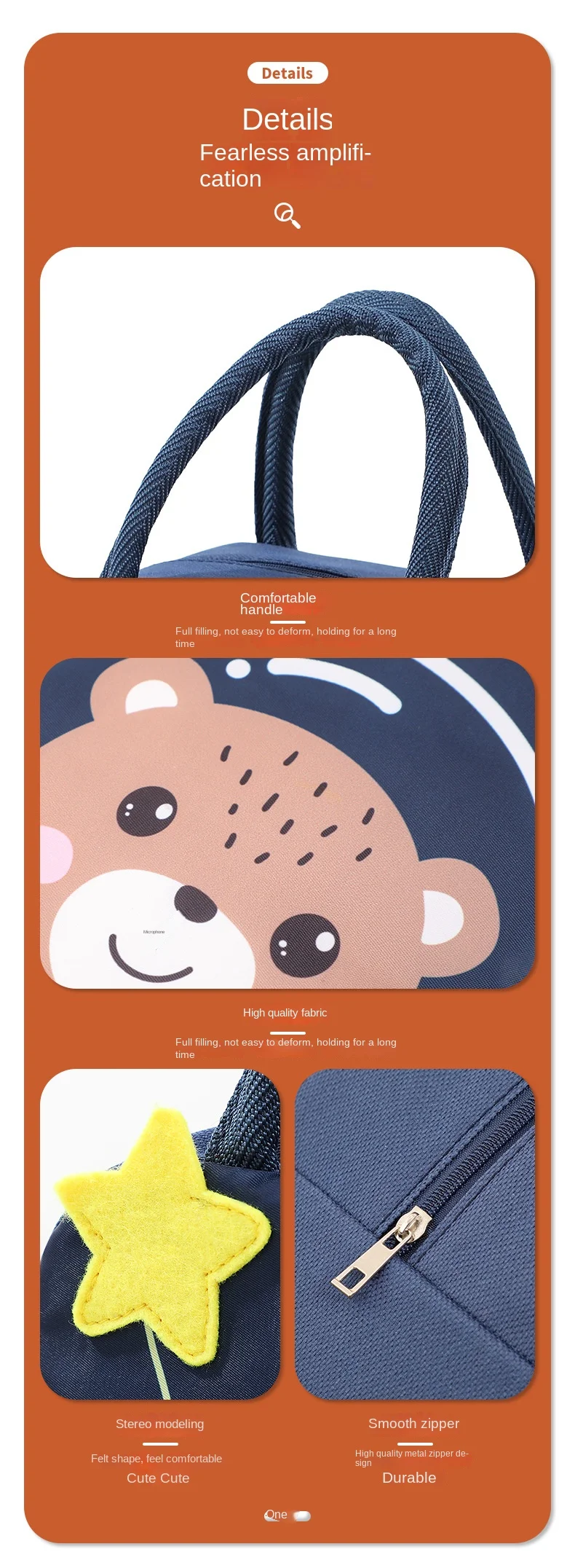 Cartoon kinder Mittagessen Tasche Wärmedämmung Aluminium Film Hohe Qualität Wasserdichte Oxford Tuch Tragbare Mittagessen Taschen Tote Neue – Detail 8