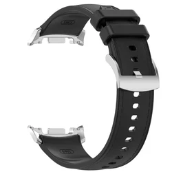 Premium Silicone Leather Sports Strap - Watch 8 Classic 46mm (Black)