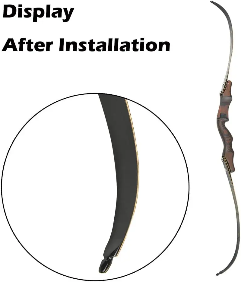 ILF Recurve Bow Limbs - 66/68/70 Inch Lengths, 18-44lbs Draw Weight, For ILF Risers, Fiberglass & Maple