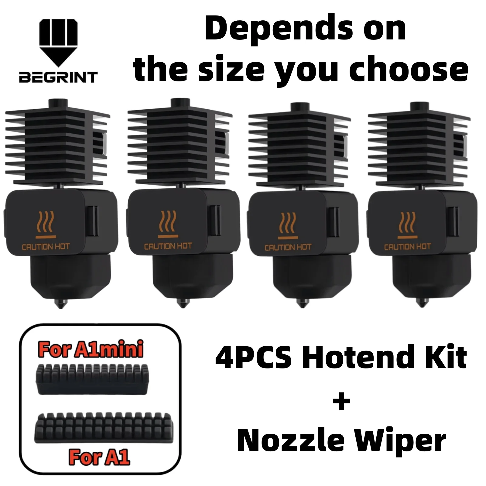 Bambu Lab A1 Mini Hotend Kit with Hardened Steel Nozzles (0.2/0.4/0.6/0.8 MM)