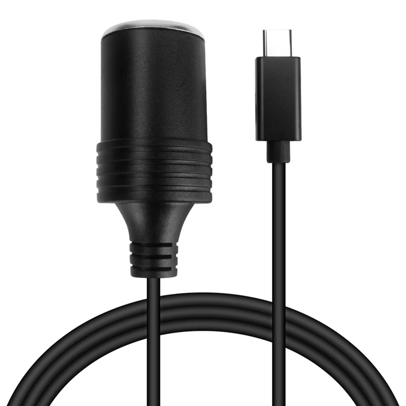 USB C 타입 수-담배 라이터 소켓 암 컨버터 어댑터 케이블, PD 45W, 15V, 3A