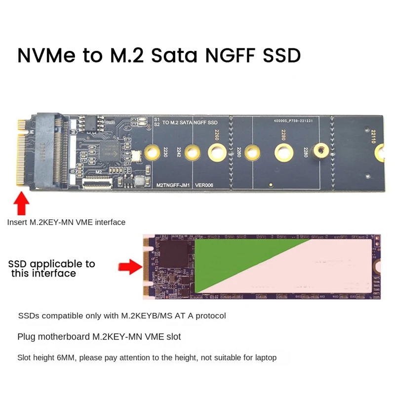 

M2 KEY-M NVME PCI-E к SATA карта расширения к жесткому диску карта передачи Бесплатный диск JMB582