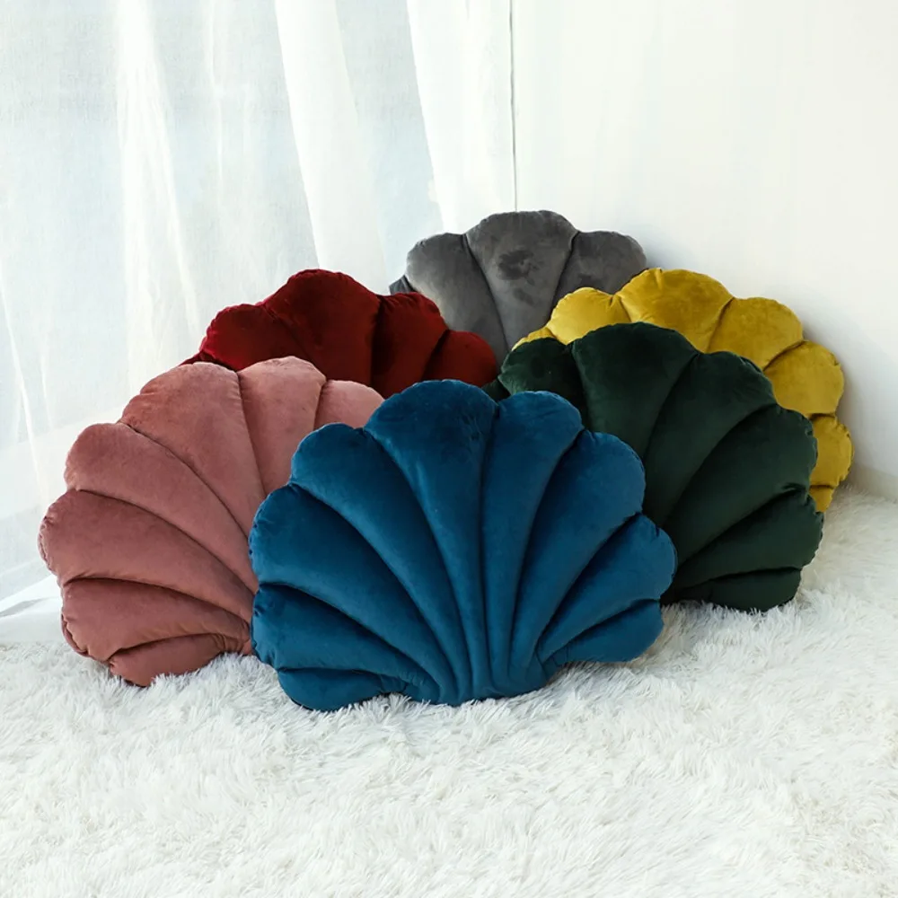 Simulation Dutch Velvet Shell Cushion Soft Skin-friendly Shell Throw Pillow Comfortable Breathable Sofa Waist Pillow Bed