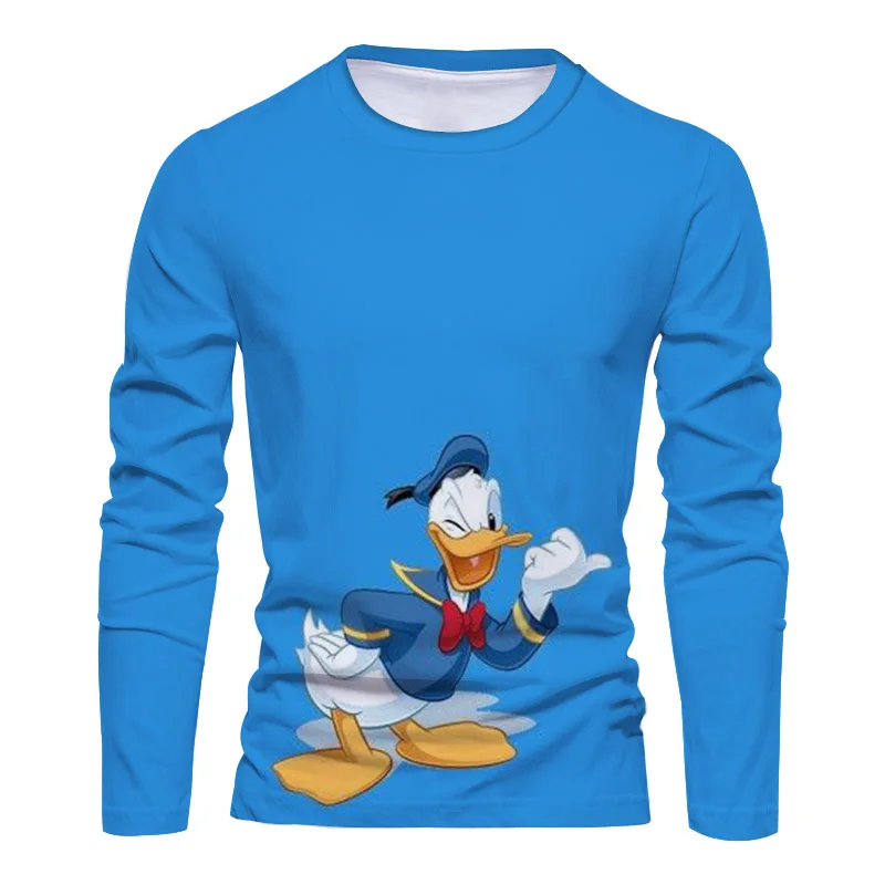 2025 Autunno Moda Disney Brand Stitch e Mickey Anime Stampa 3D New Street Casual Trend T-shirt da uomo girocollo a maniche lunghe 1