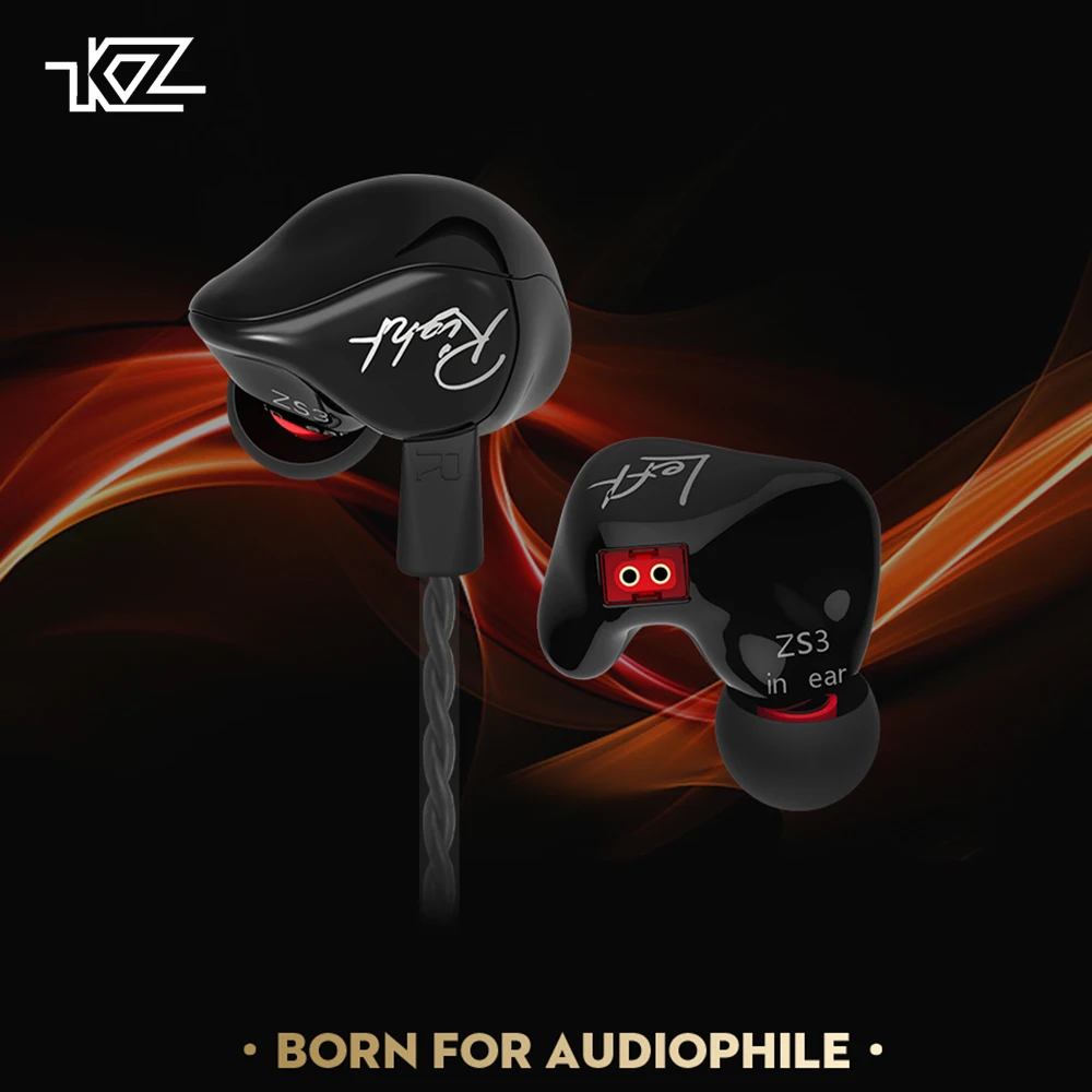 Kz Zs3 Inear Earphone Ergonomic Detachable Cable Wired Earphone In Ear