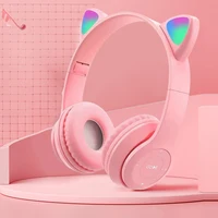Wireless Headphones Cat Ear Bluetooth-Compatible Helmets Glow Light Over-Ear Headsets Stereo Bass Sports Headphones for PC Phone - Image 5