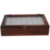 Retro Wooden Box Glass Cabinet Wooden Storage Box Tea ganizer Jewelry Display Case Miscellaneous Holder 4